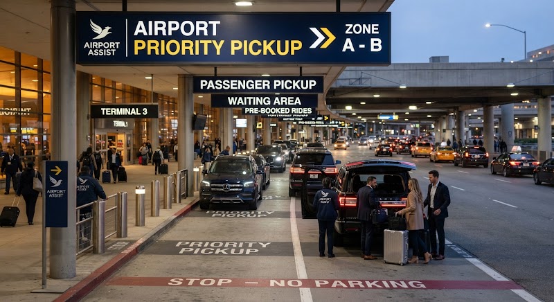 Driver waiting for a passenger at Sydney Airport pickup