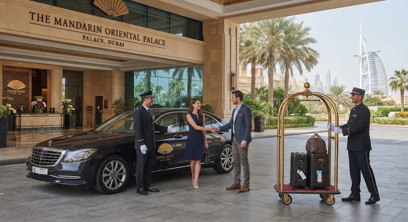 Taxi transfer arriving at a Sydney hotel